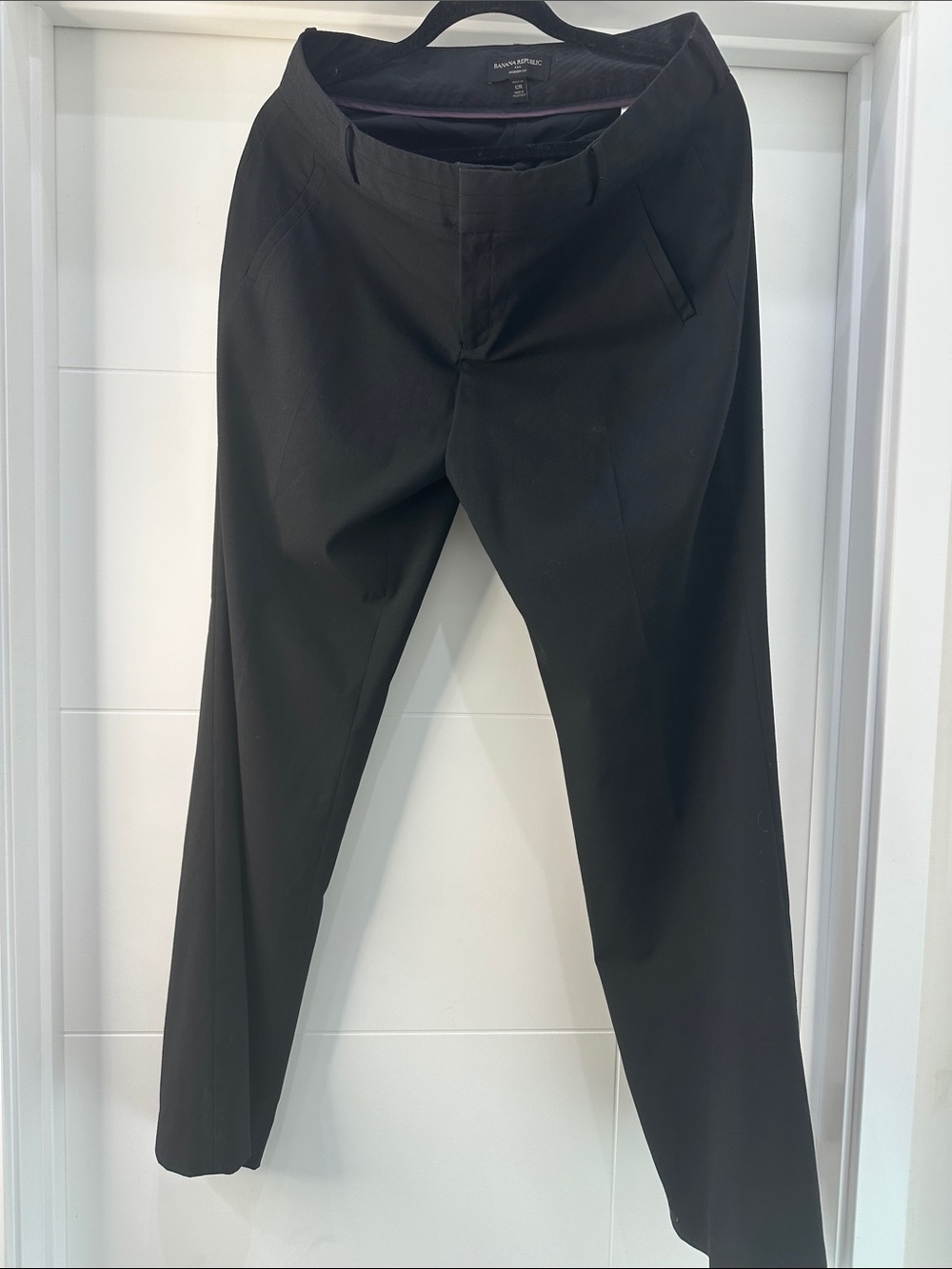 Banana Republic Black Mid-Rise Straight Leg Trousers